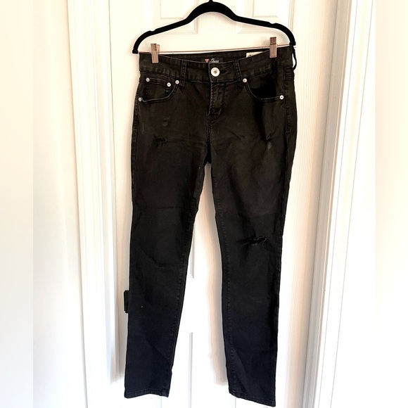 Guess ashy black denim, stretchy, size 30. Distressed denim worn only 3 times. - Picture 3 of 3